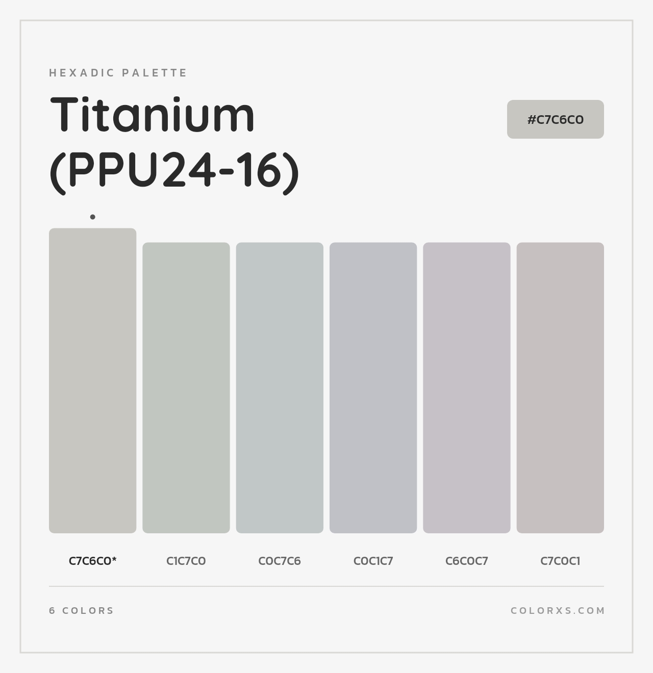 Titanium (PPU24-16) - Hexadic Color Palette