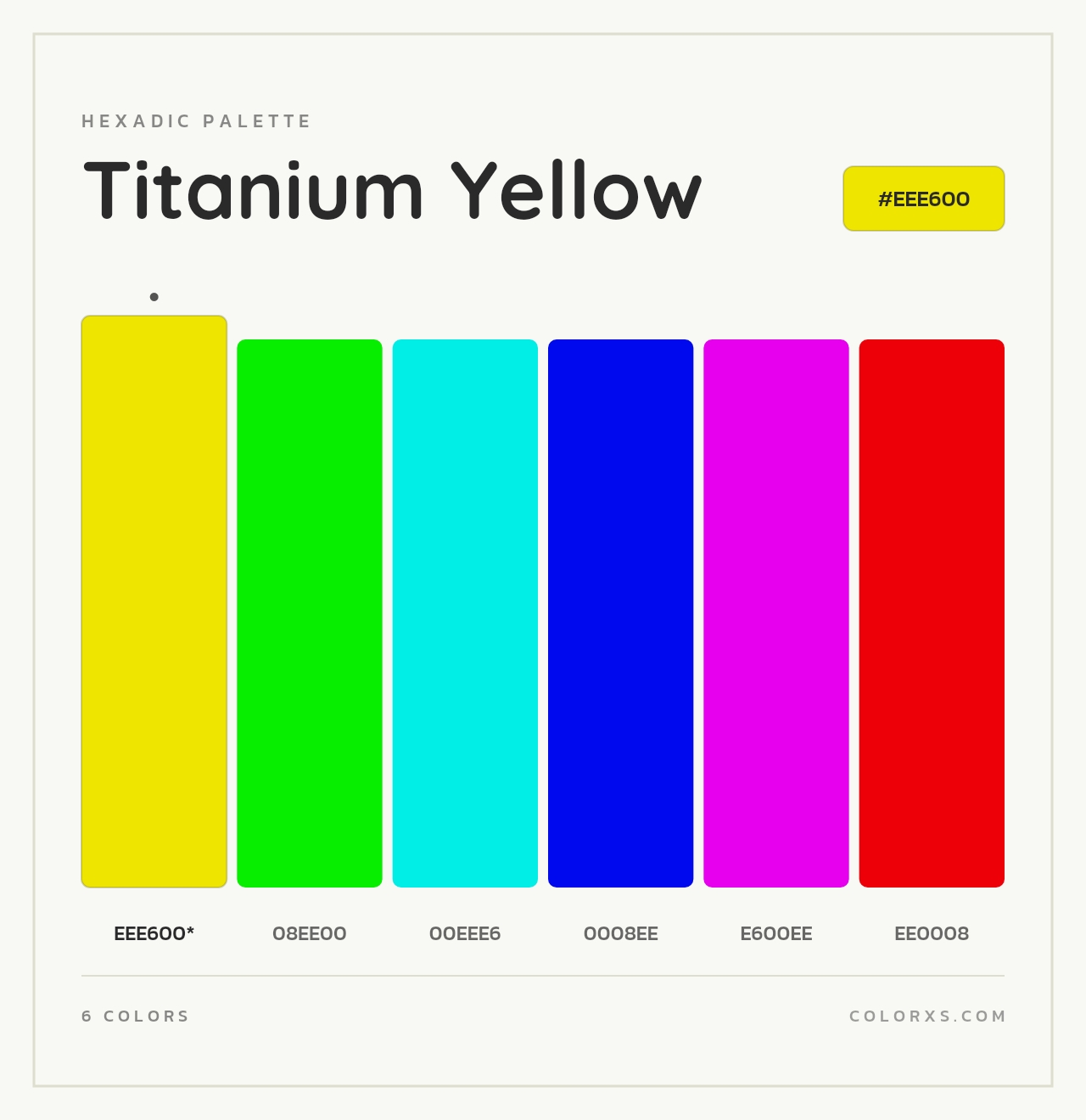Titanium Yellow - Hexadic Color Palette