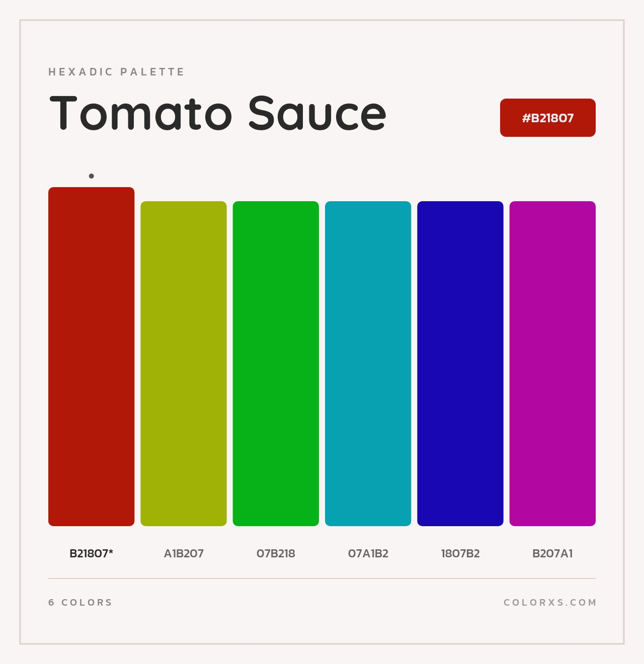 Tomato Sauce - Hexadic Color Palette