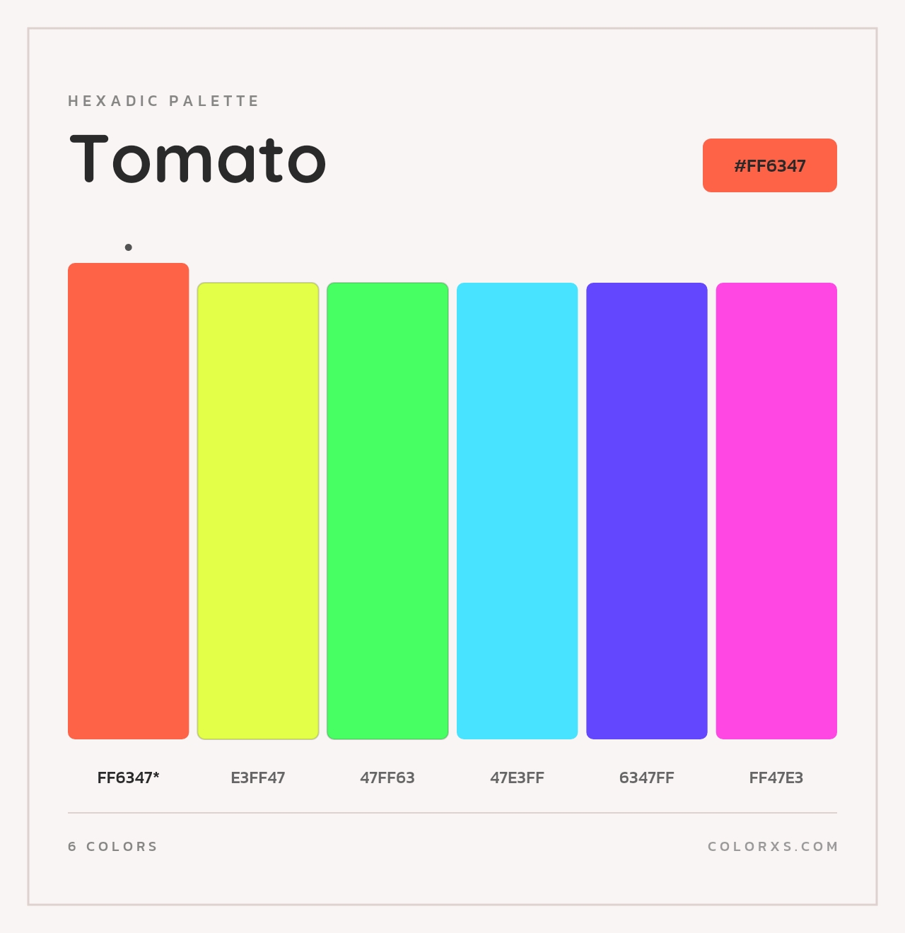 Tomato - Hexadic Color Palette