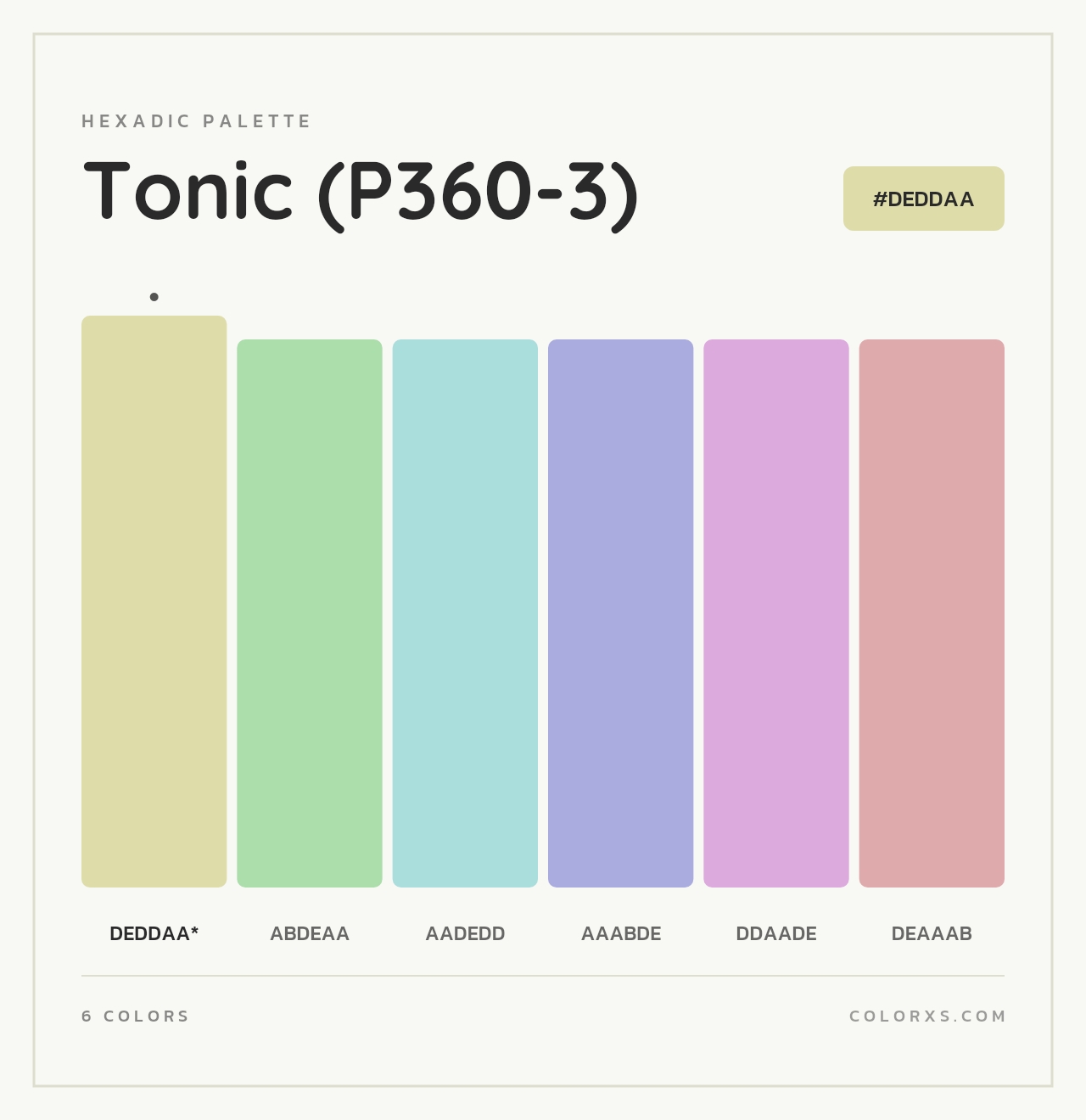 Tonic (P360-3) - Hexadic Color Palette