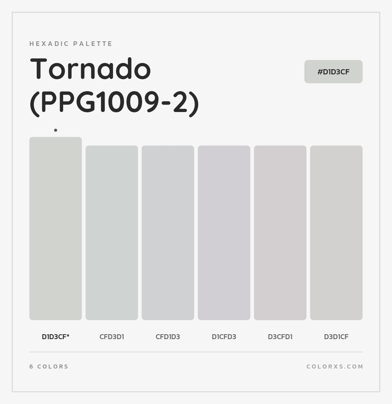Tornado (PPG1009-2) - Hexadic Color Palette