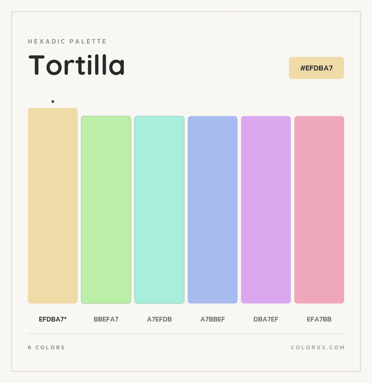 Tortilla - Hexadic Color Palette
