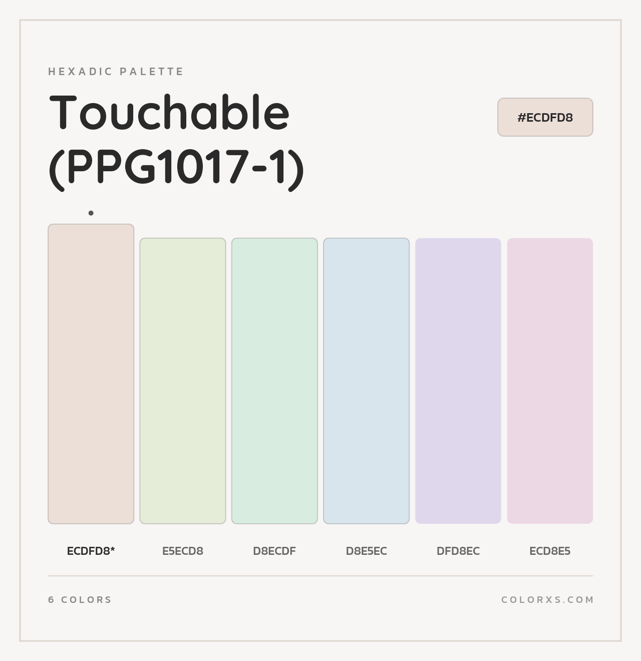 Touchable (PPG1017-1) - Hexadic Color Palette