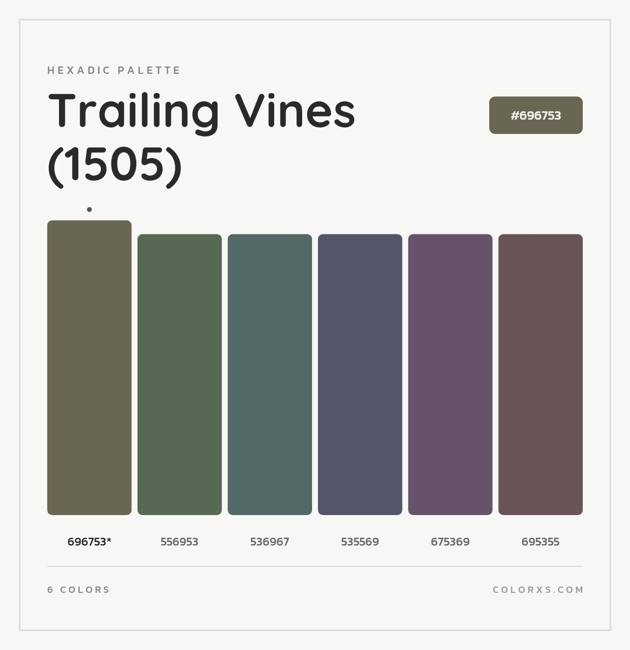 Trailing Vines (1505) - Hexadic Color Palette