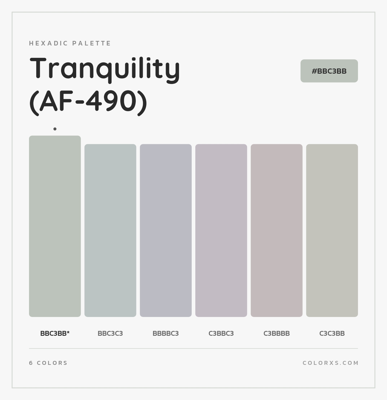 Tranquility (AF-490) - Hexadic Color Palette