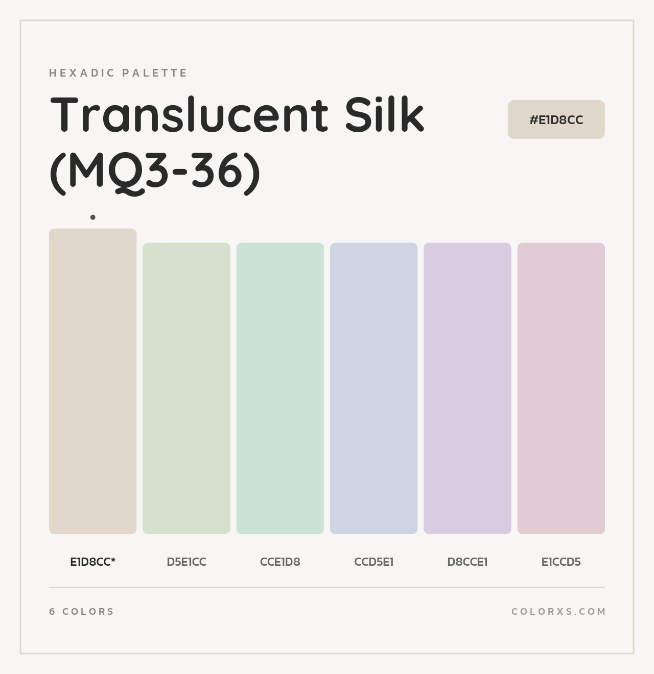 Translucent Silk (MQ3-36) - Hexadic Color Palette