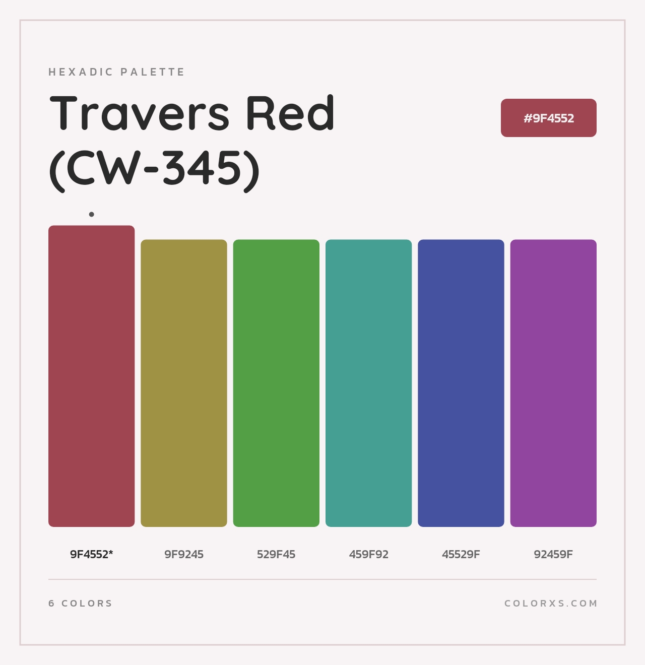 Travers Red (CW-345) - Hexadic Color Palette
