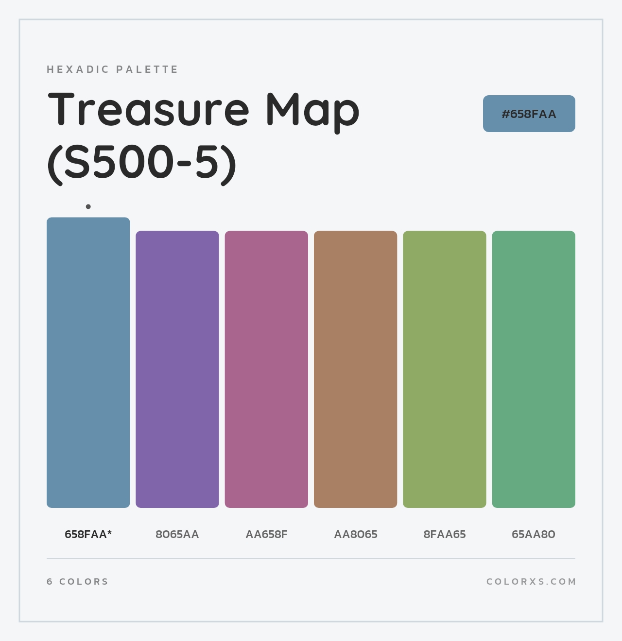 Treasure Map (S500-5) - Hexadic Color Palette