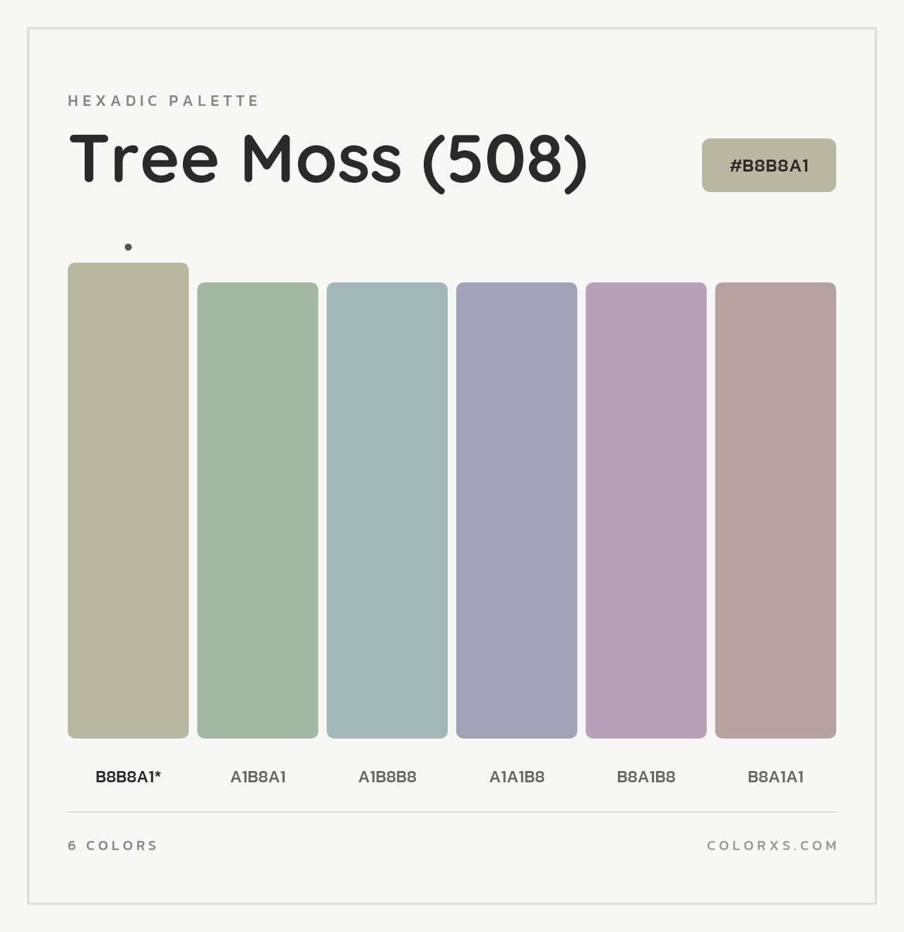 Tree Moss (508) - Hexadic Color Palette