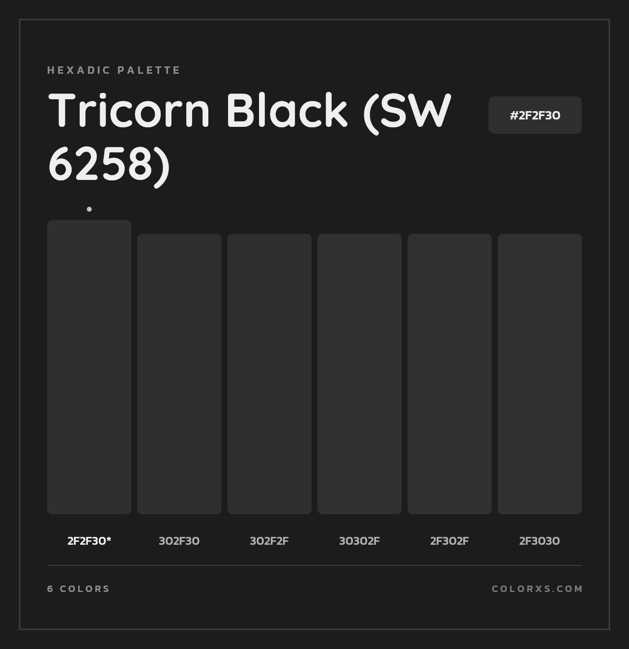 Tricorn Black (SW 6258) - Hexadic Color Palette