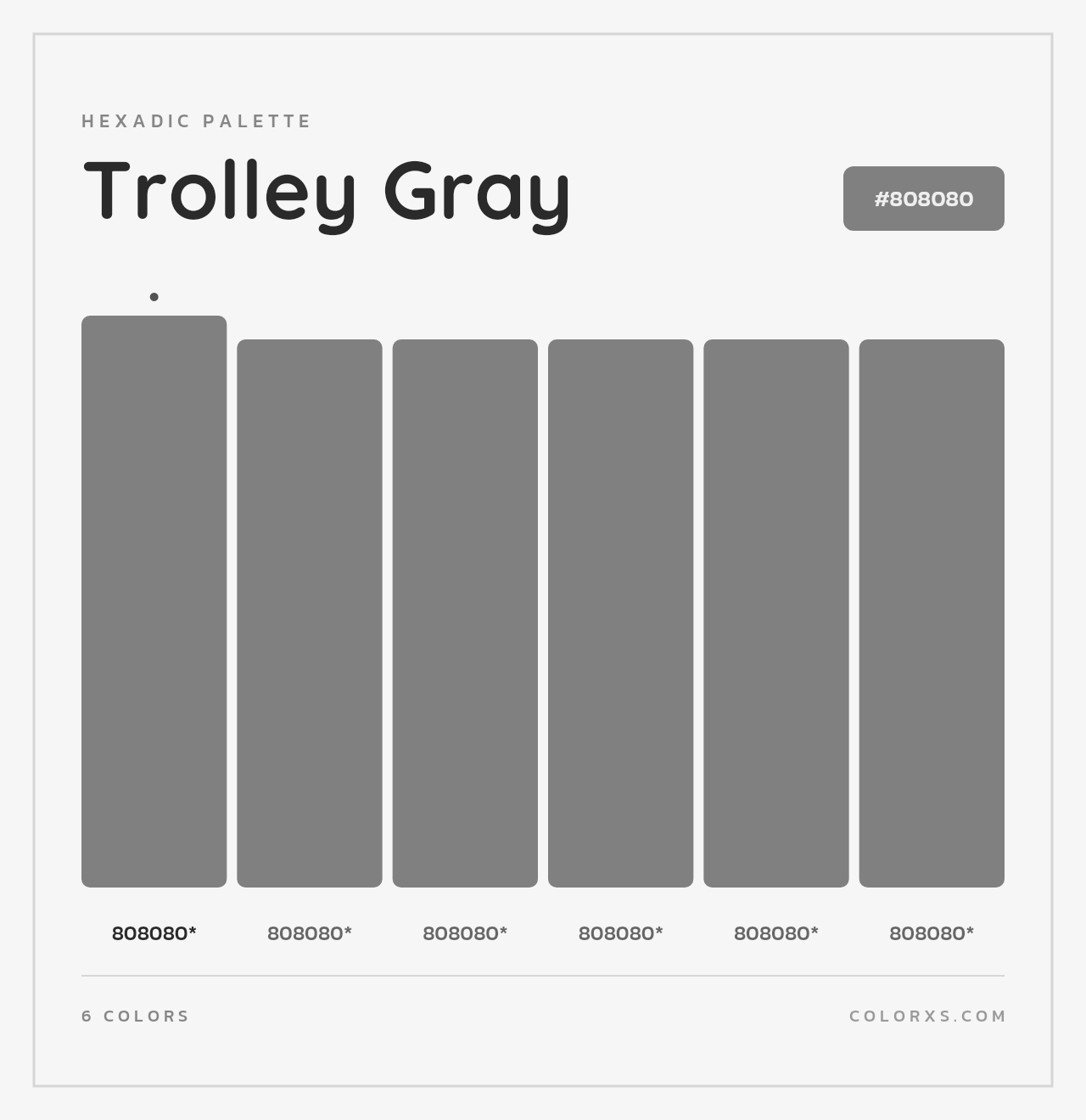 Trolley Gray - Hexadic Color Palette