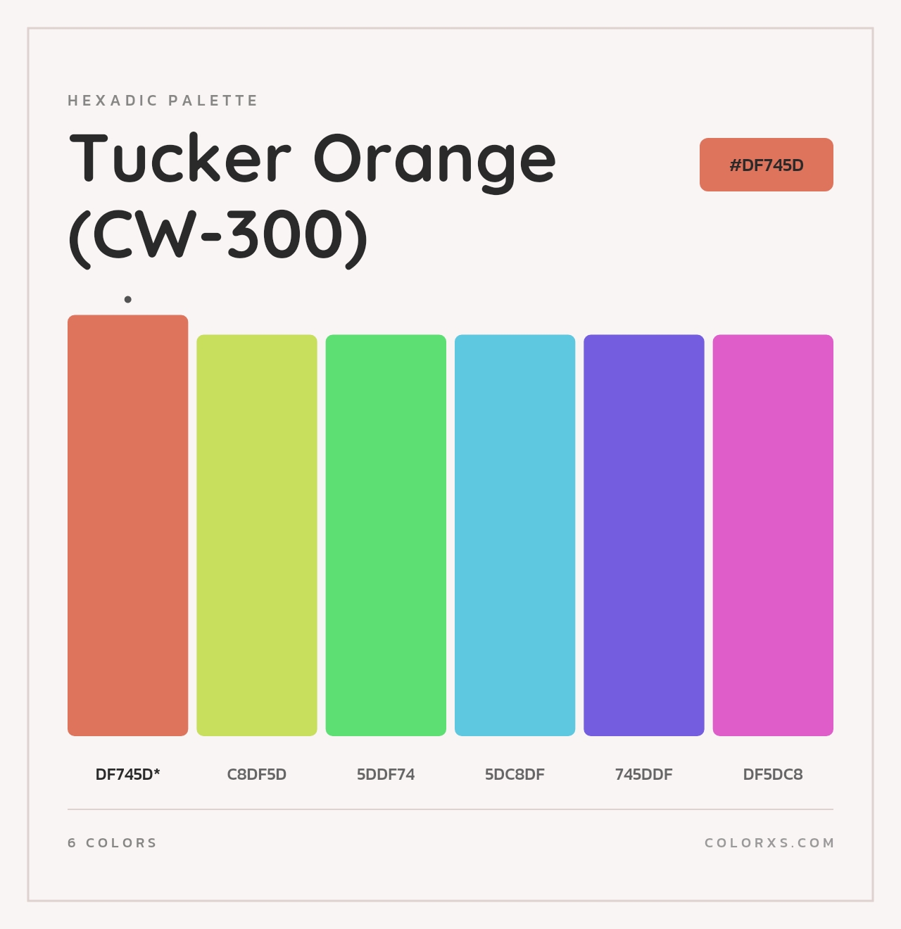 Tucker Orange (CW-300) - Hexadic Color Palette