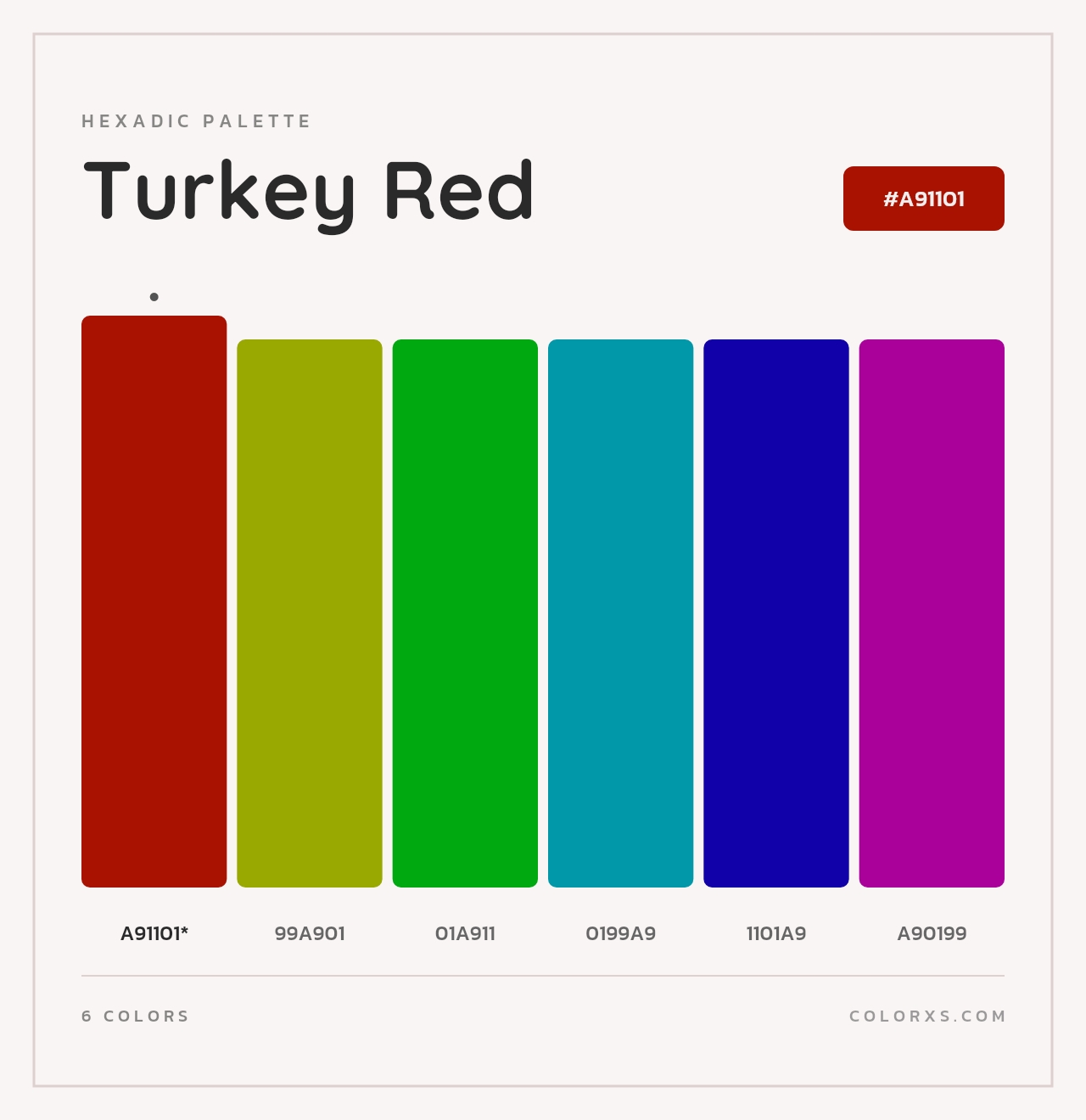 Turkey Red - Hexadic Color Palette