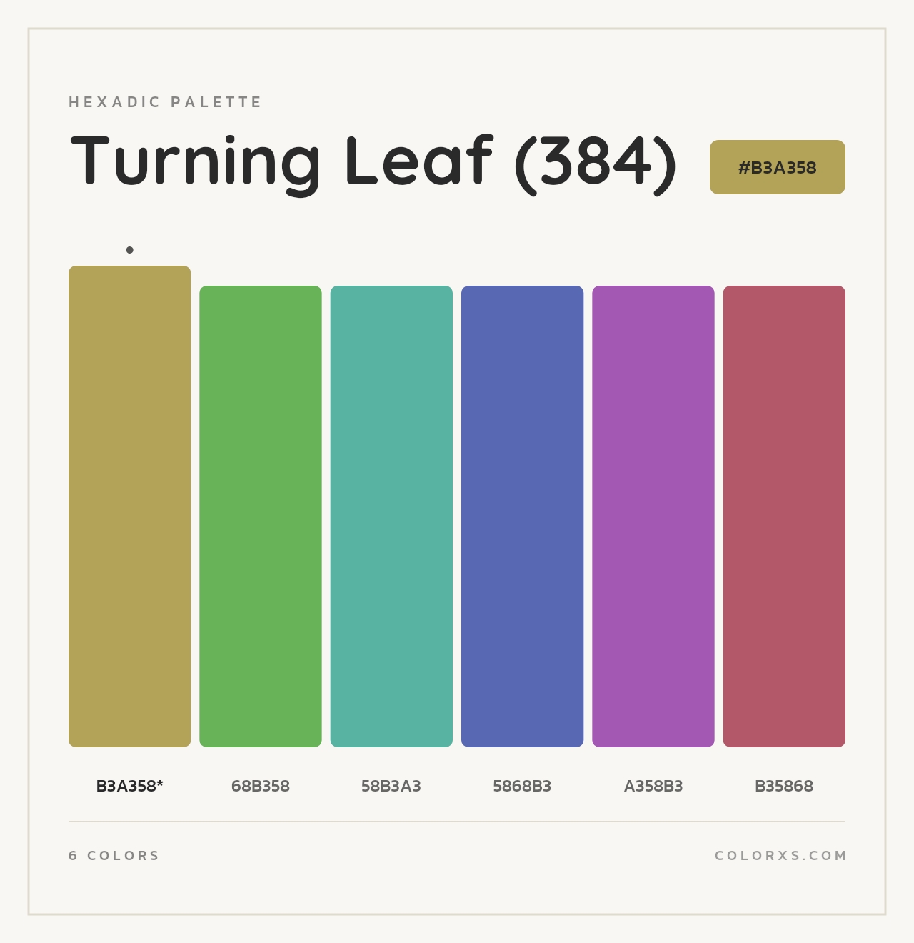 Turning Leaf (384) - Hexadic Color Palette
