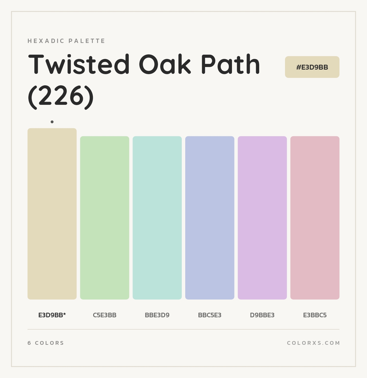 Twisted Oak Path (226) - Hexadic Color Palette