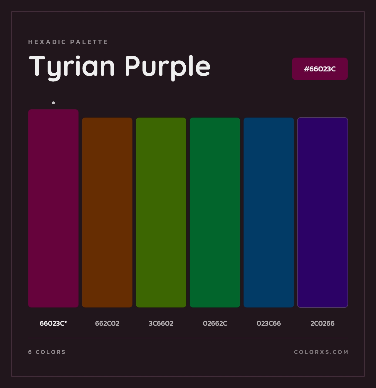 Tyrian Purple - Hexadic Color Palette