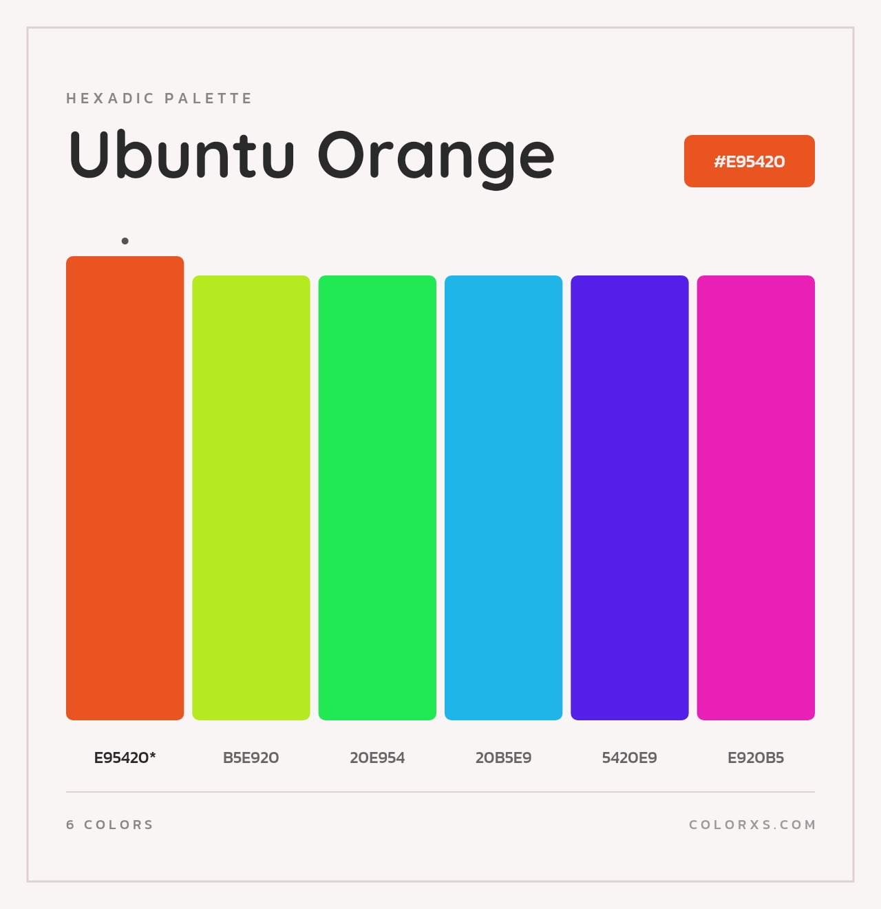 Ubuntu Orange - Hexadic Color Palette