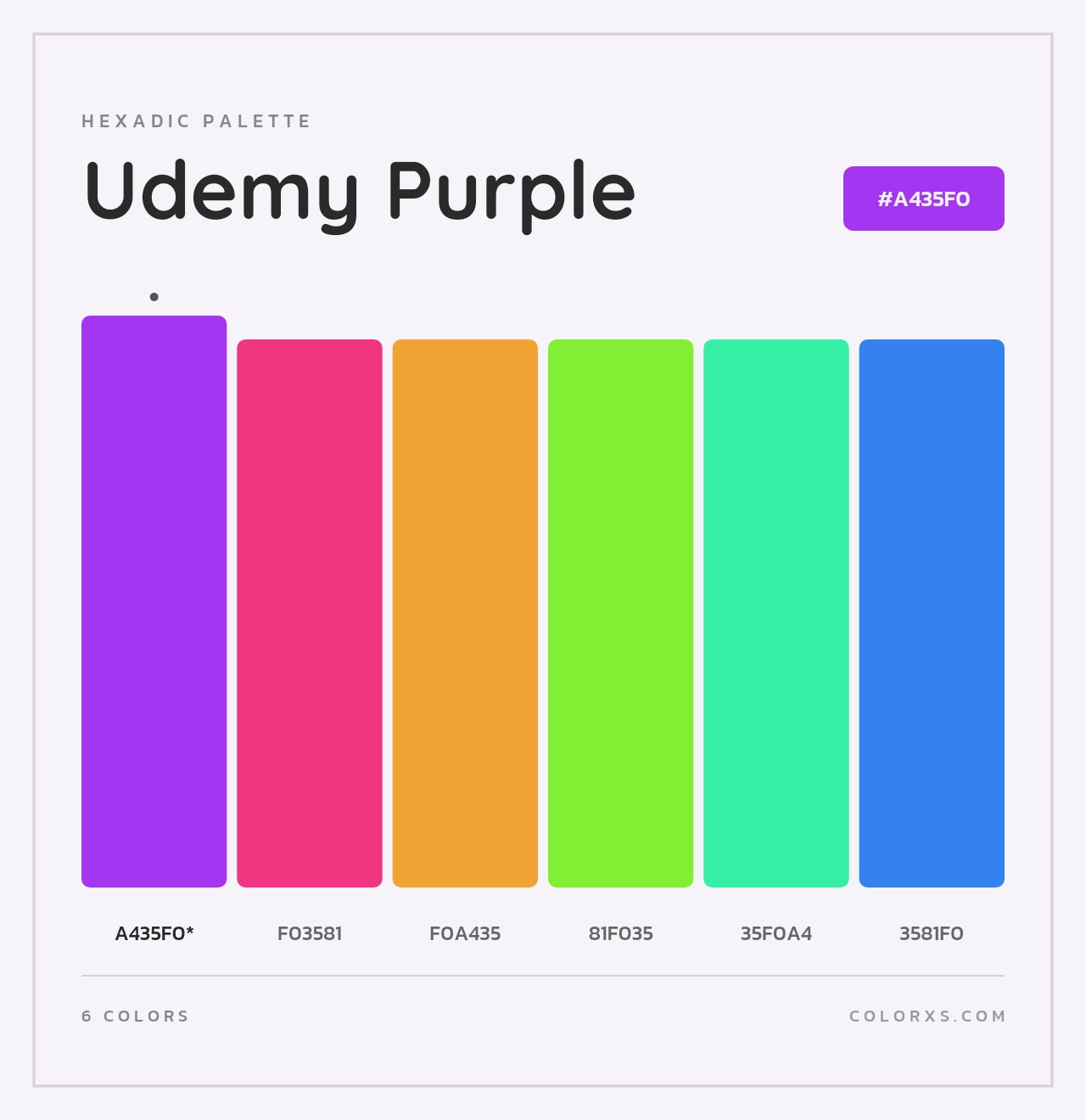 Udemy Purple - Hexadic Color Palette