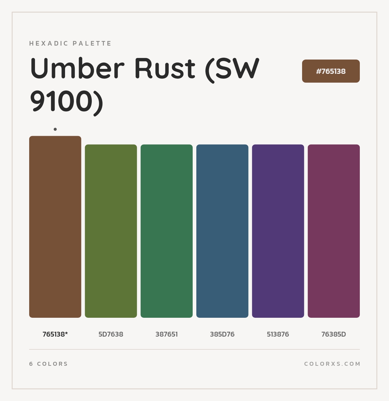 Umber Rust (SW 9100) - Hexadic Color Palette