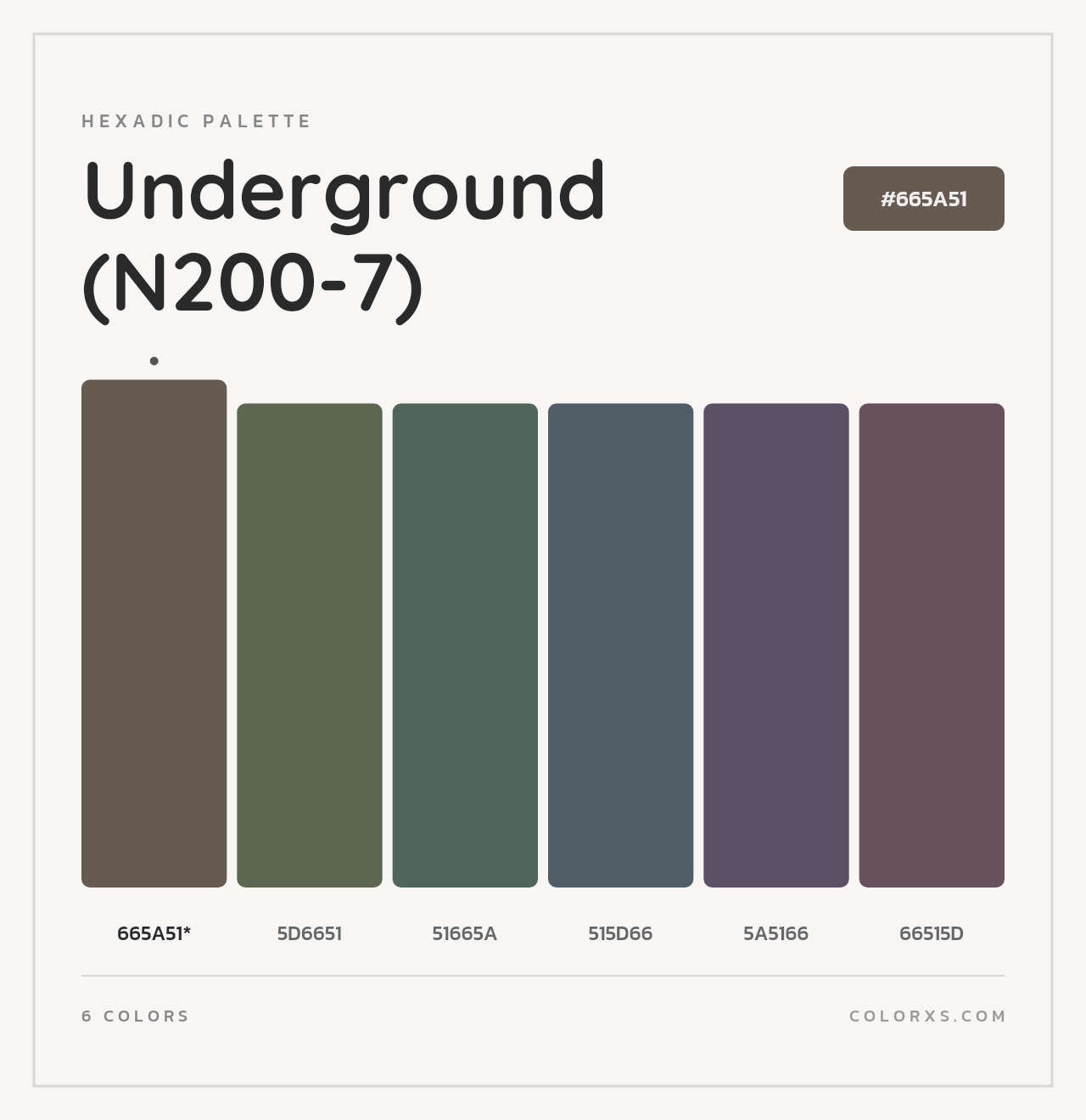Underground (N200-7) - Hexadic Color Palette