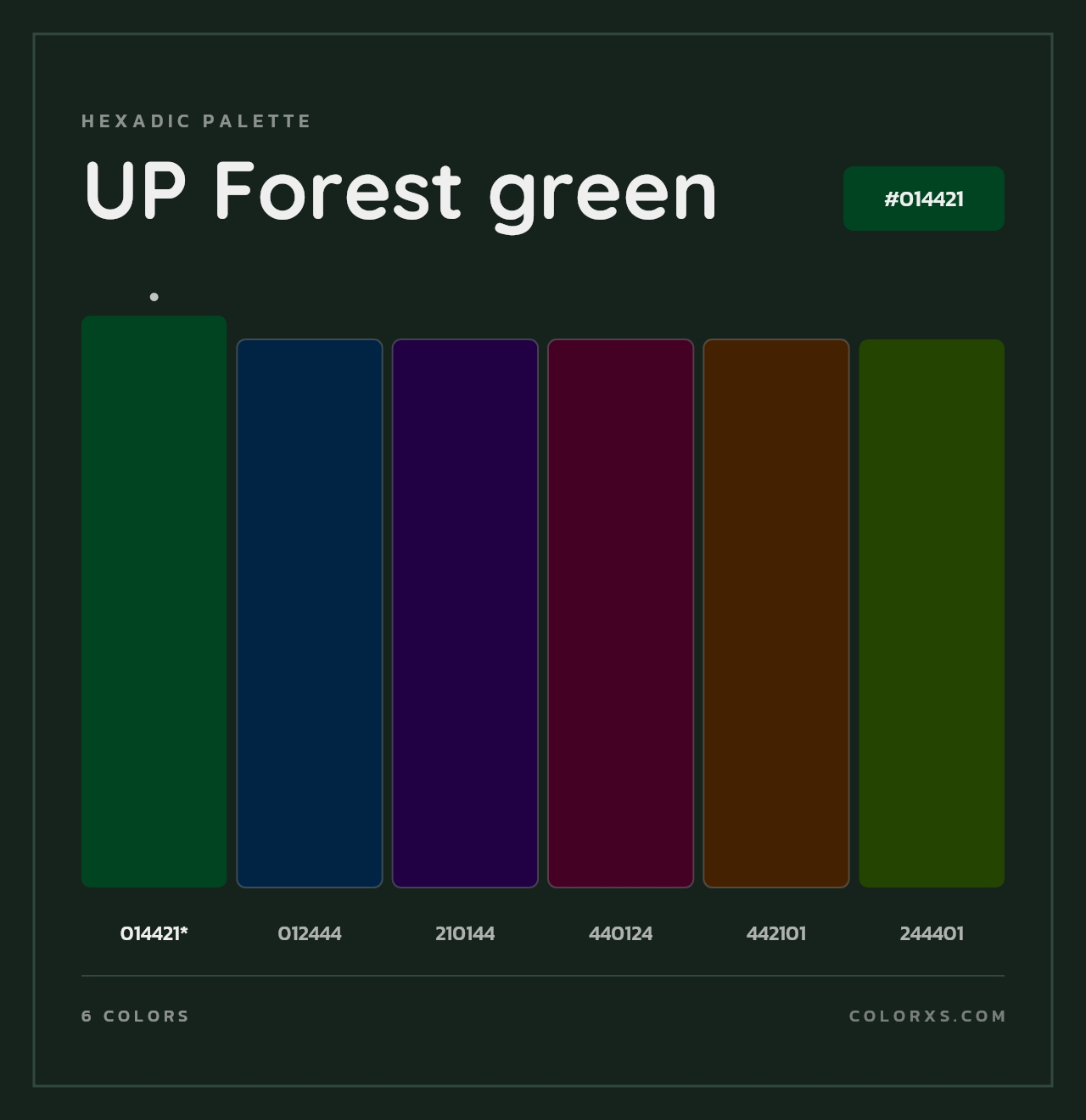 UP Forest green - Hexadic Color Palette