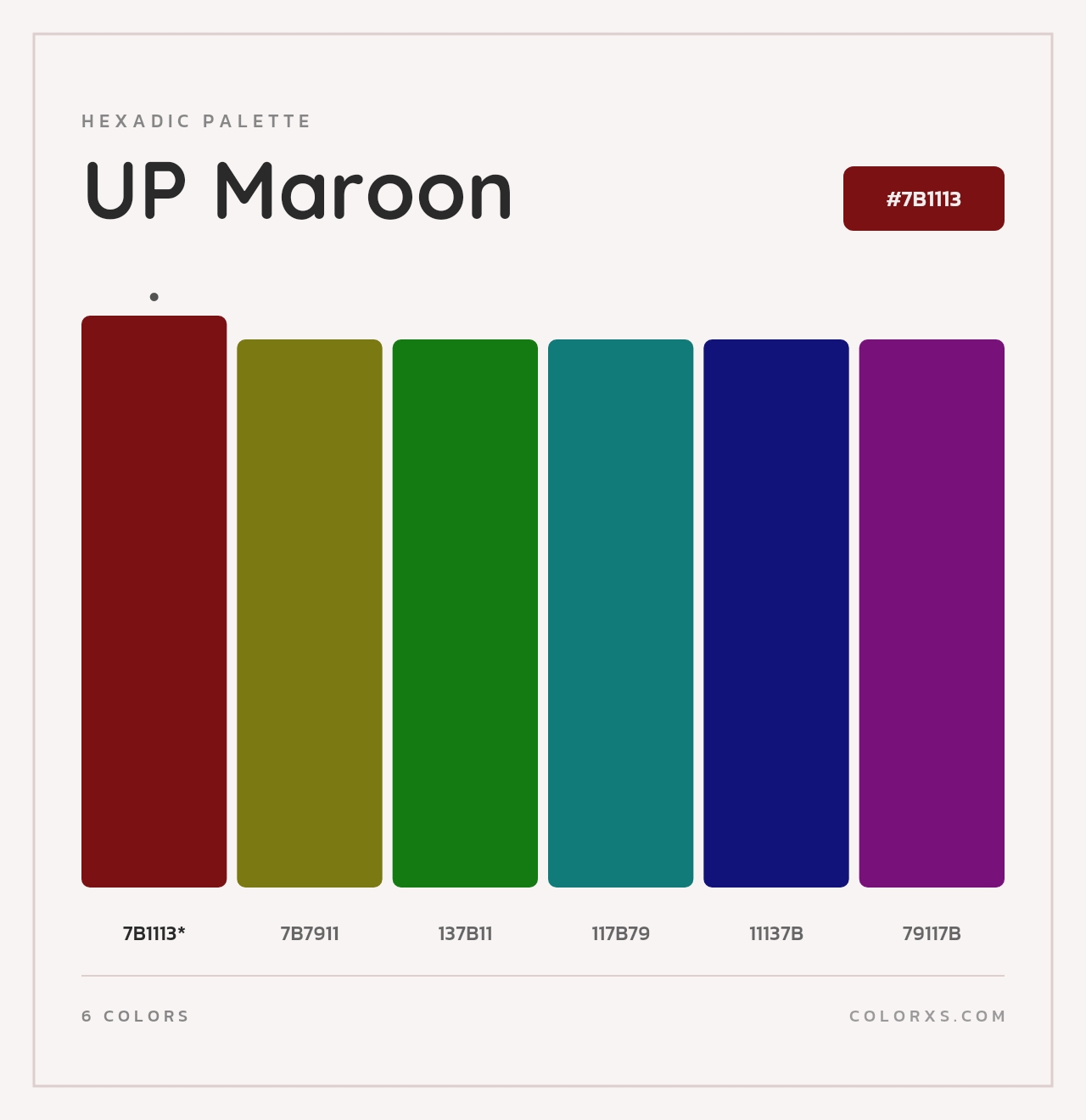UP Maroon - Hexadic Color Palette
