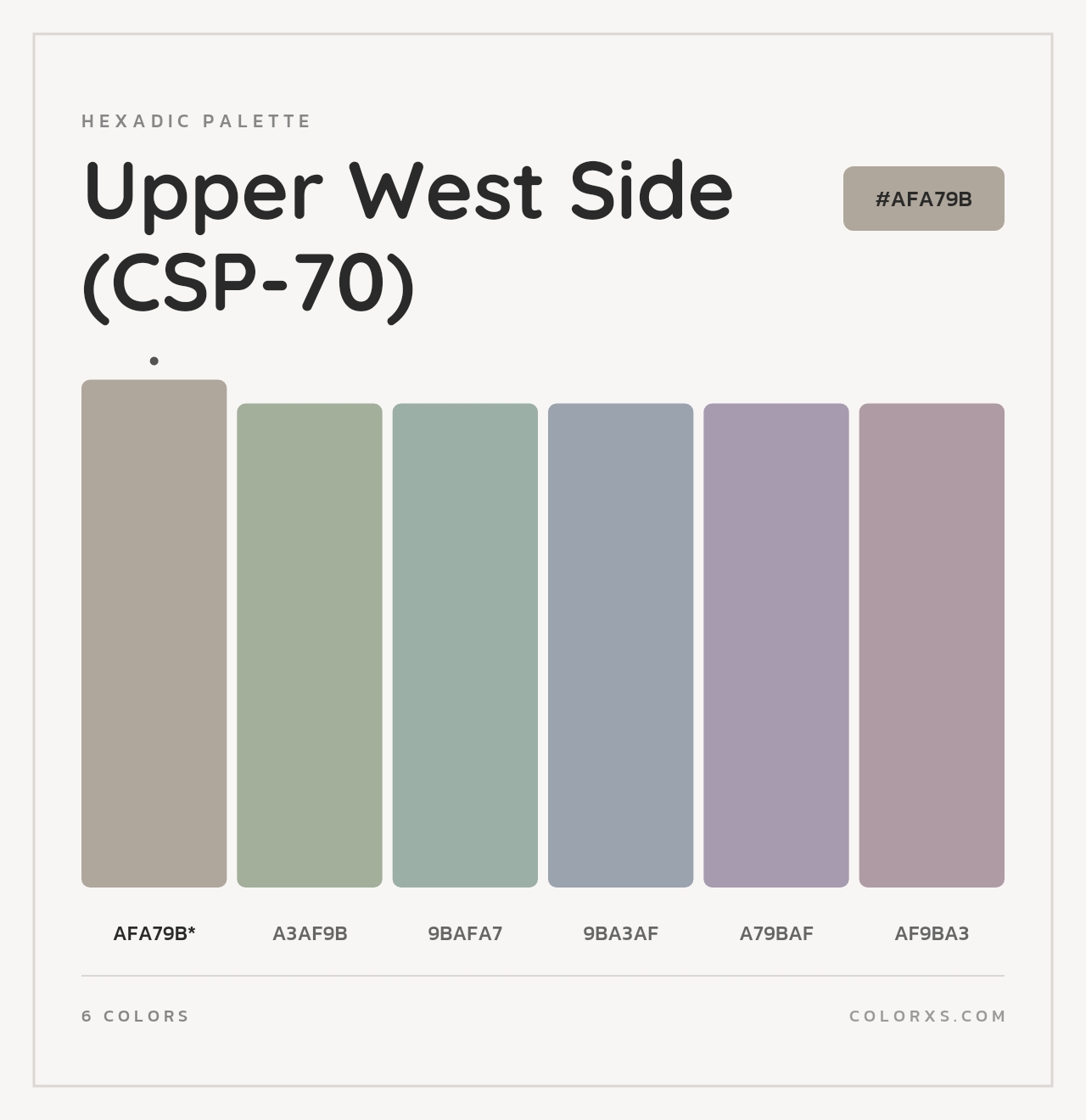 Upper West Side (CSP-70) - Hexadic Color Palette