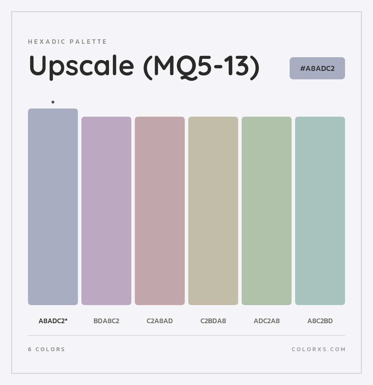 Upscale (MQ5-13) - Hexadic Color Palette