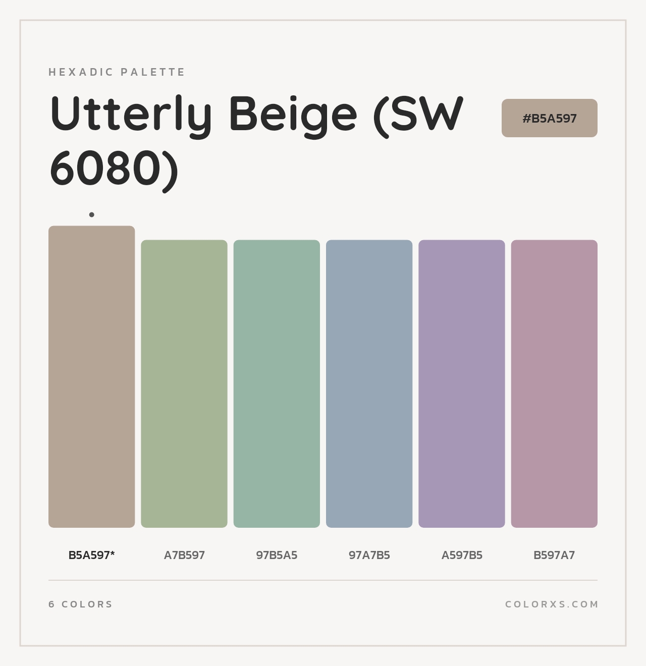 Utterly Beige (SW 6080) - Hexadic Color Palette