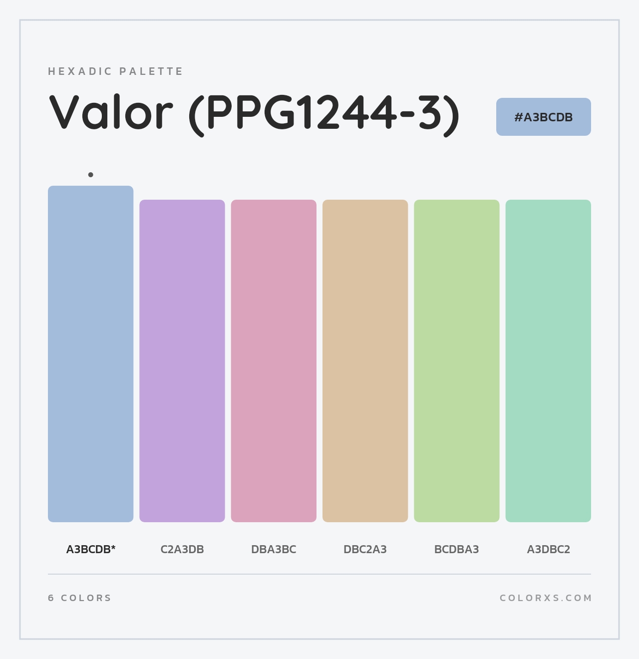 Valor (PPG1244-3) - Hexadic Color Palette