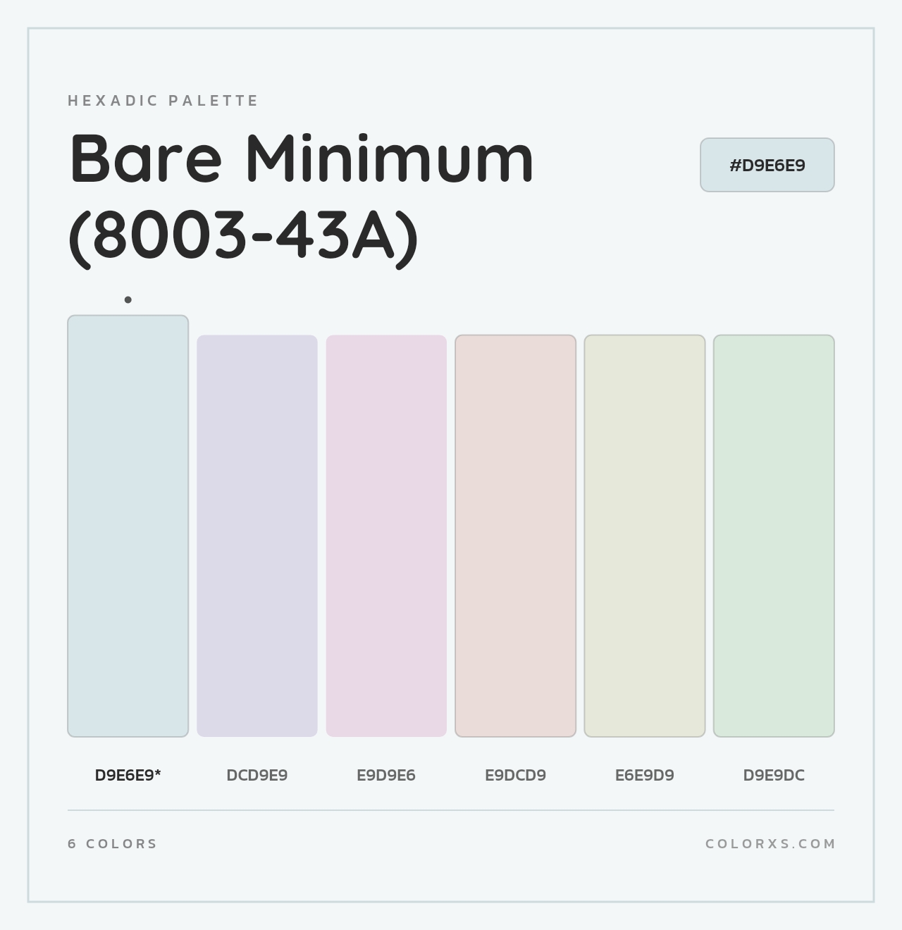 Bare Minimum (8003-43A) - Hexadic Color Palette