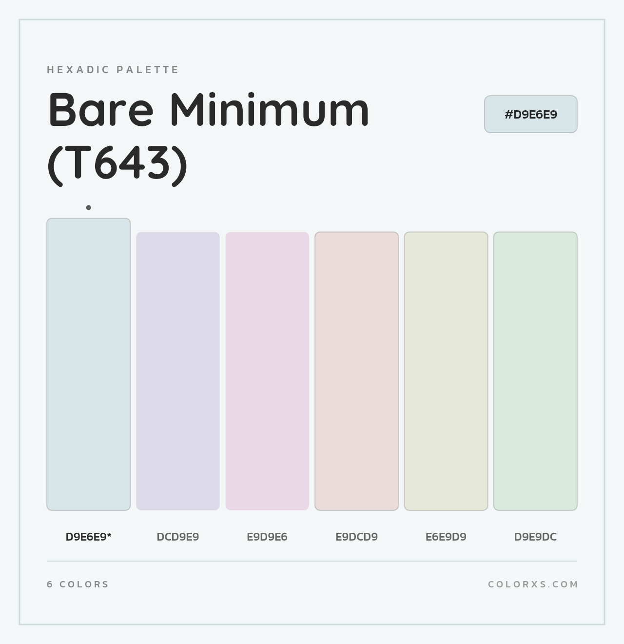 Bare Minimum (T643) - Hexadic Color Palette