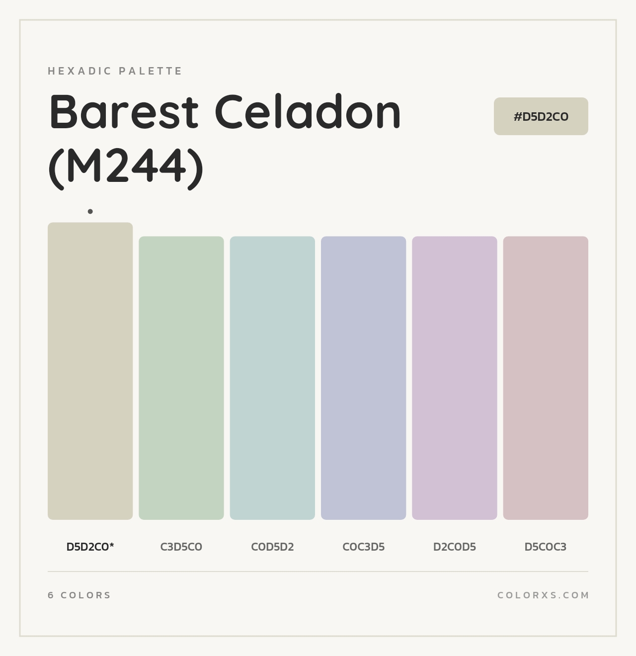 Barest Celadon (M244) - Hexadic Color Palette
