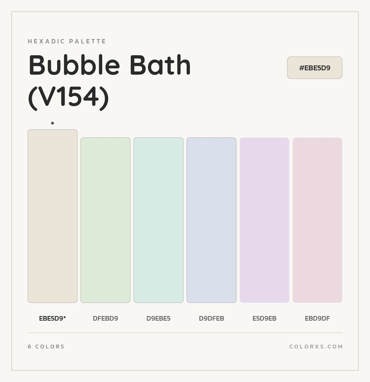 Bubble Bath (V154) - Hexadic Color Palette