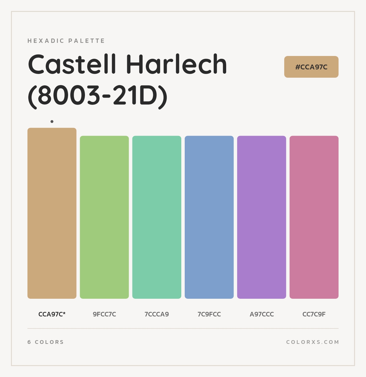 Castell Harlech (8003-21D) - Hexadic Color Palette