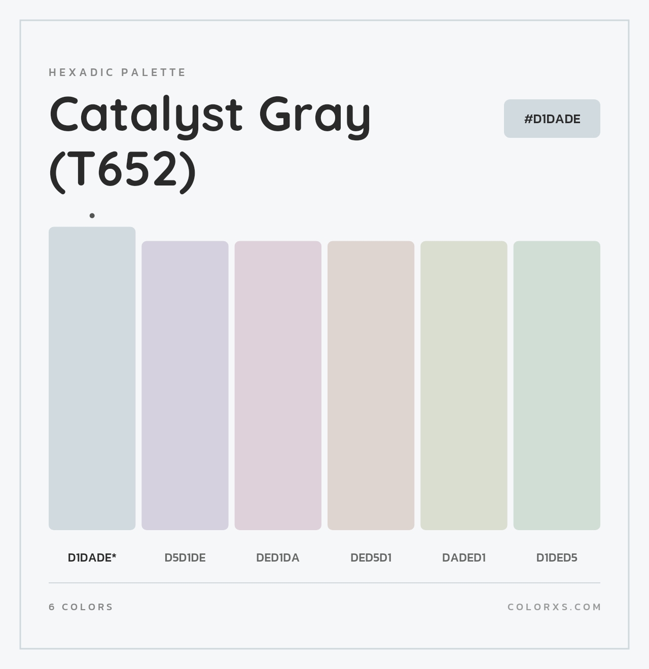 Catalyst Gray (T652) - Hexadic Color Palette