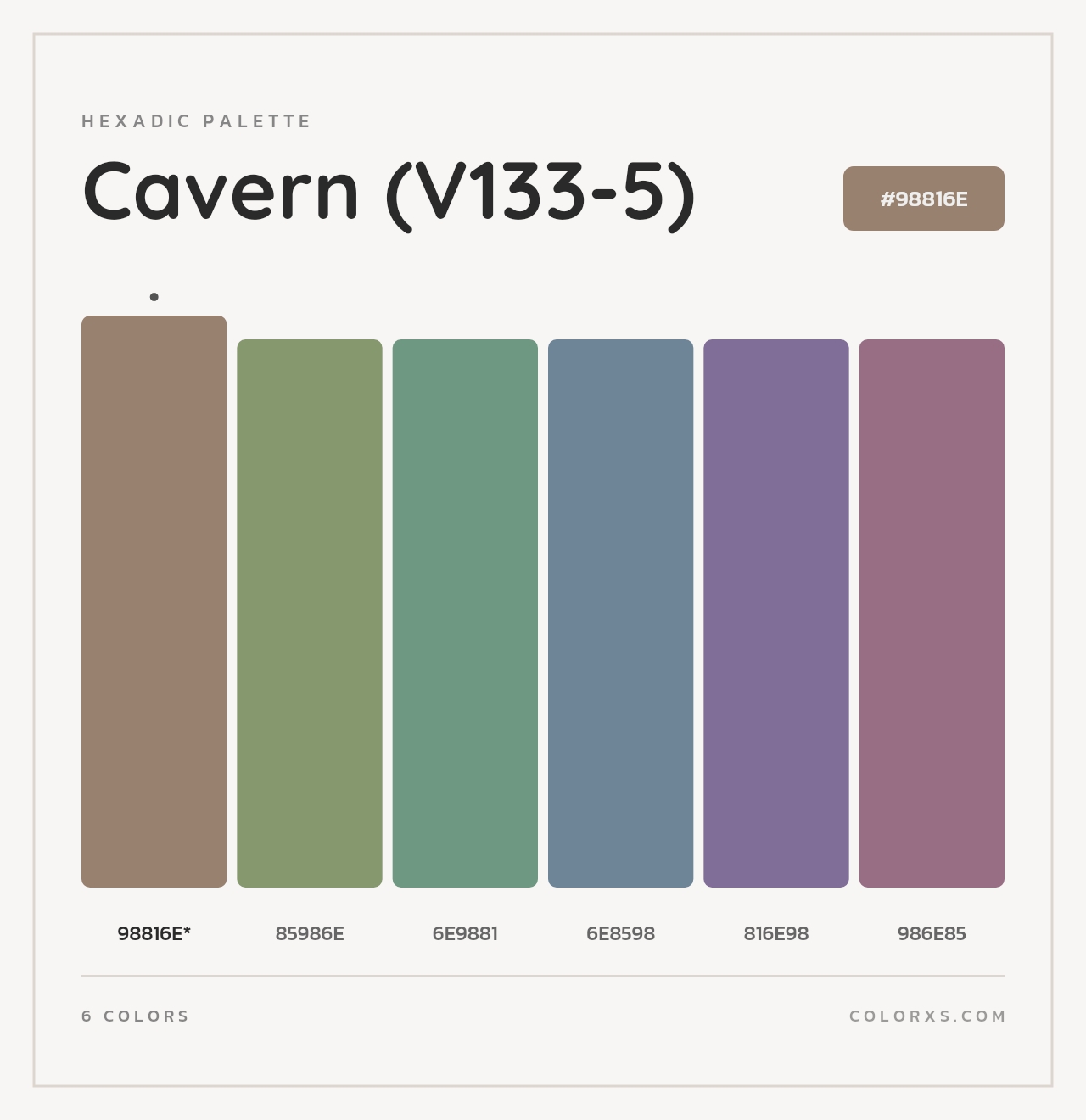 Cavern (V133-5) - Hexadic Color Palette