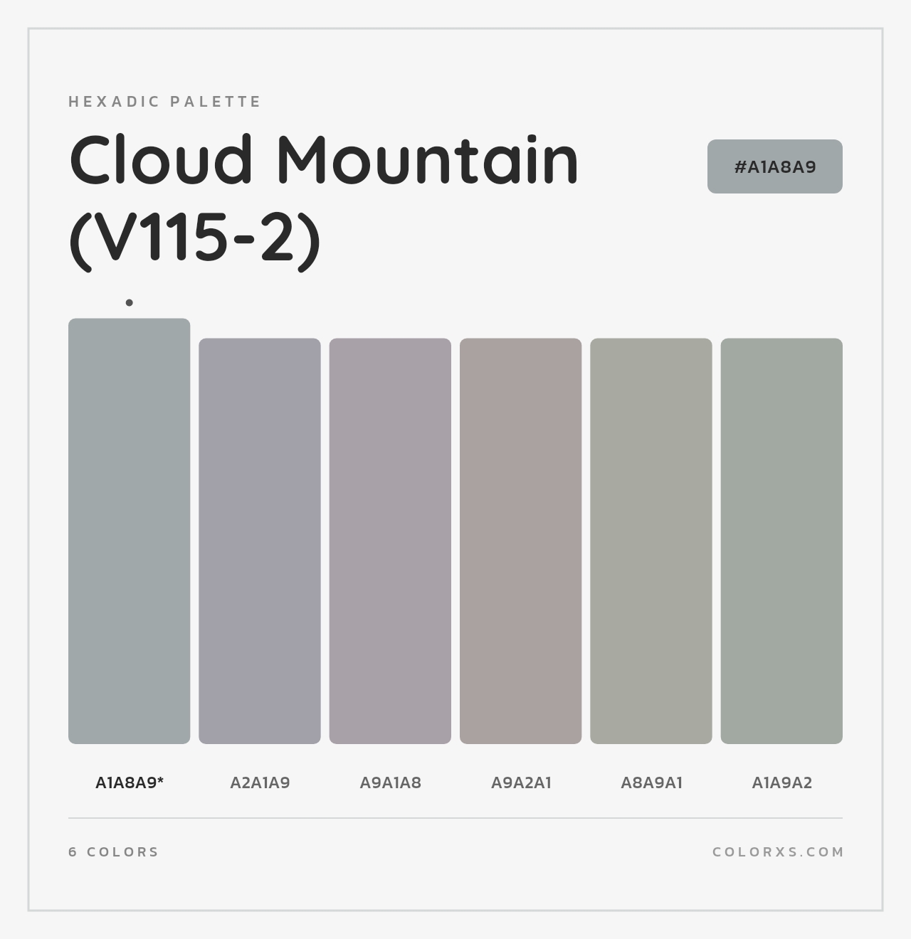 Cloud Mountain (V115-2) - Hexadic Color Palette