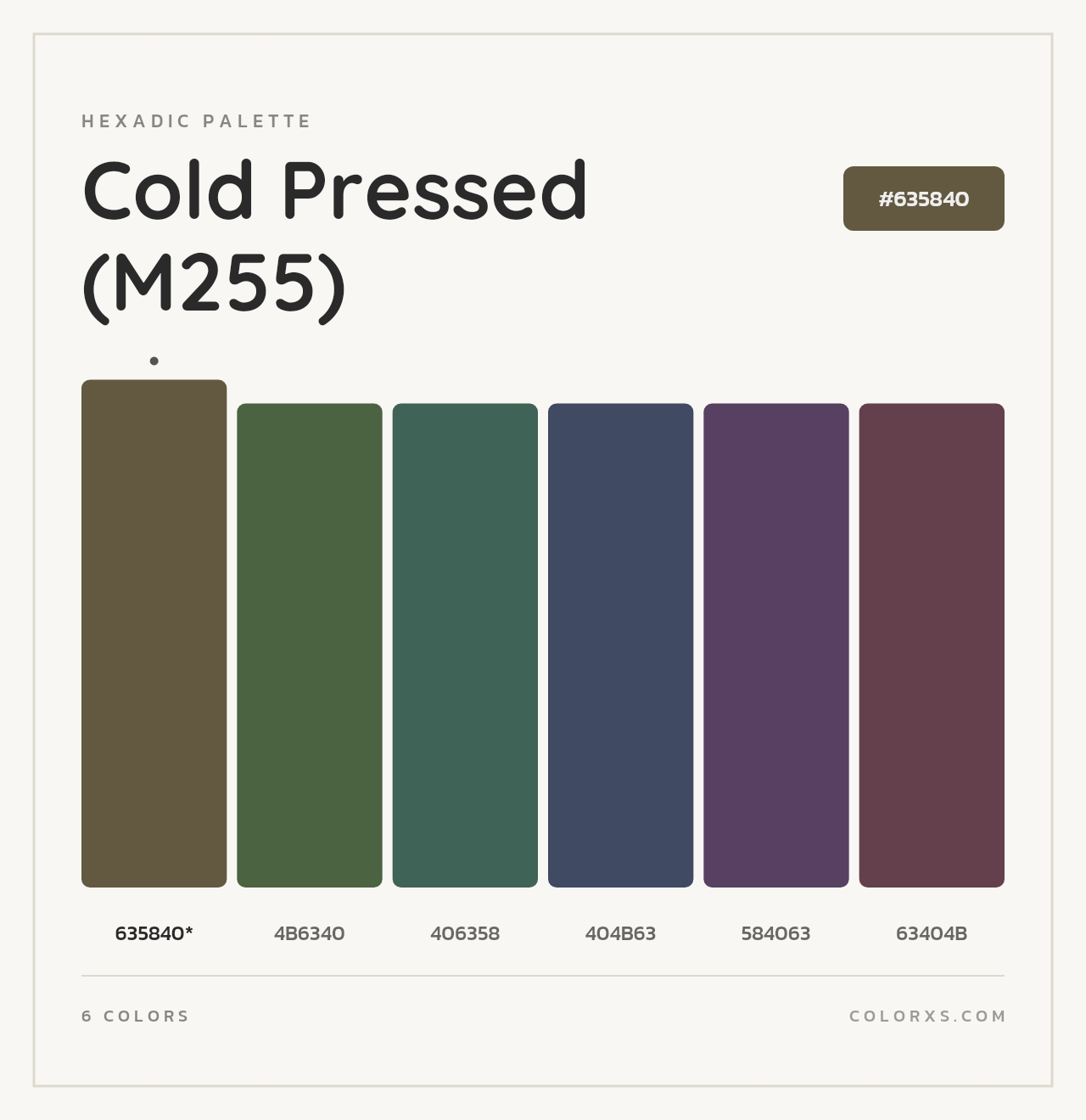 Cold Pressed (M255) - Hexadic Color Palette