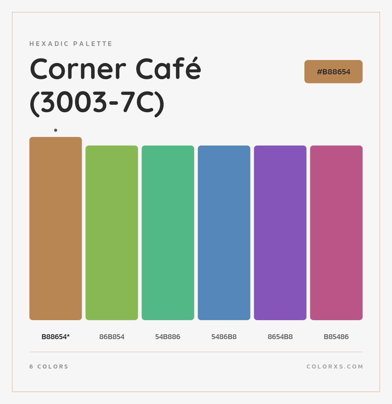 Corner Café (3003-7C) - Hexadic Color Palette