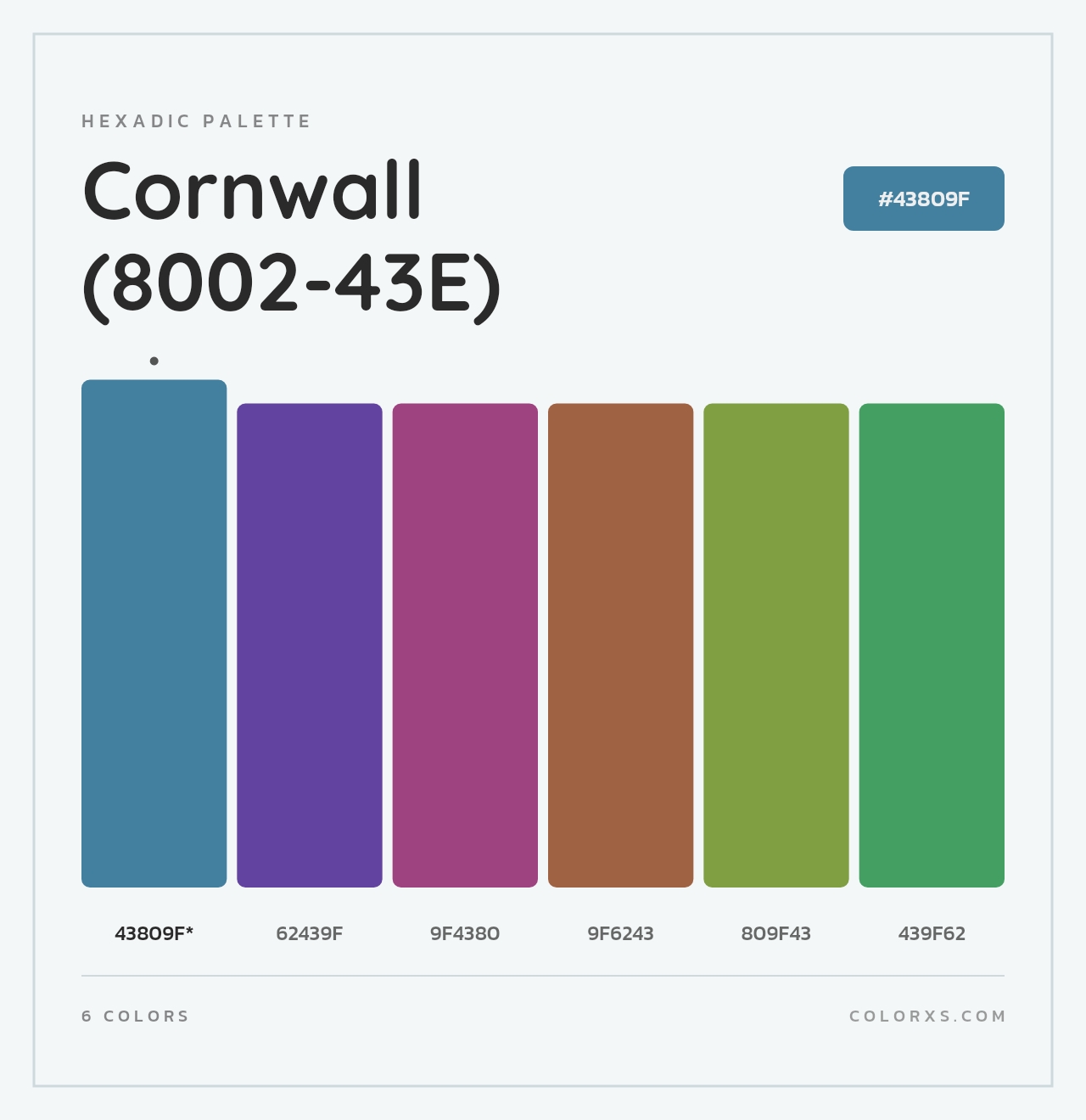 Cornwall (8002-43E) - Hexadic Color Palette