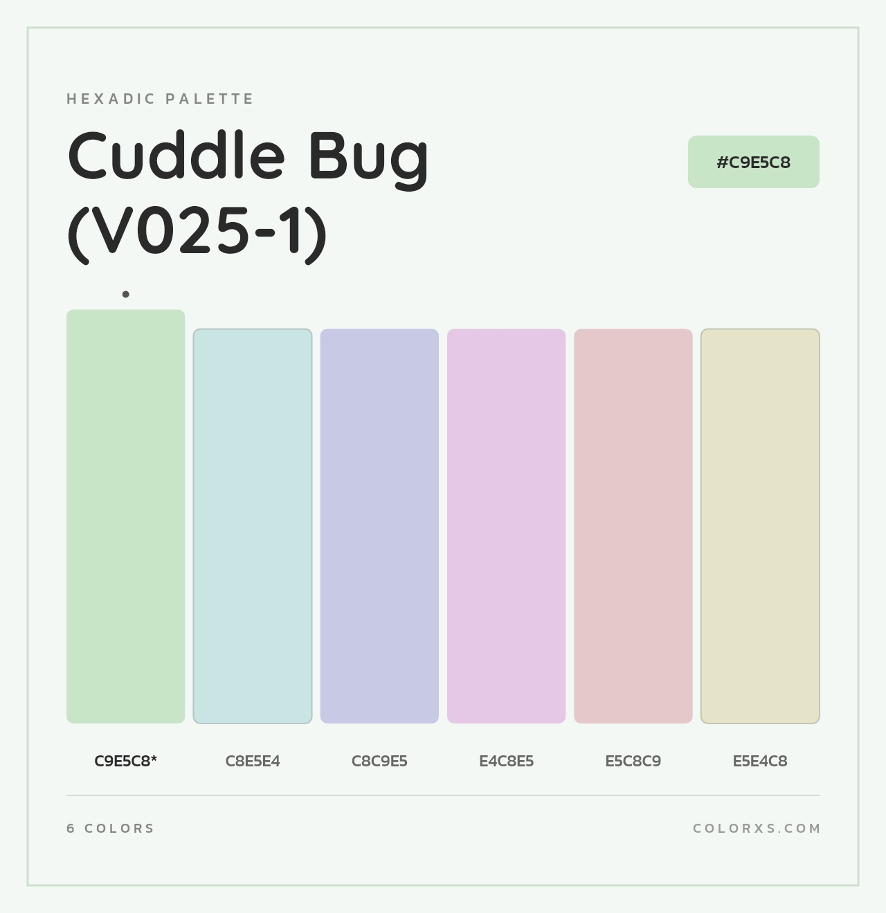 Cuddle Bug (V025-1) - Hexadic Color Palette