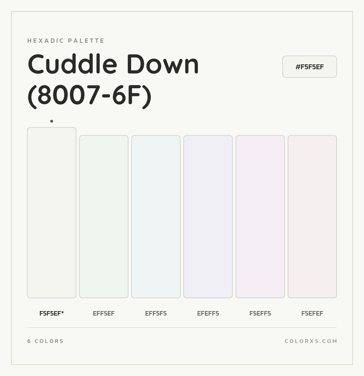 Cuddle Down (8007-6F) - Hexadic Color Palette