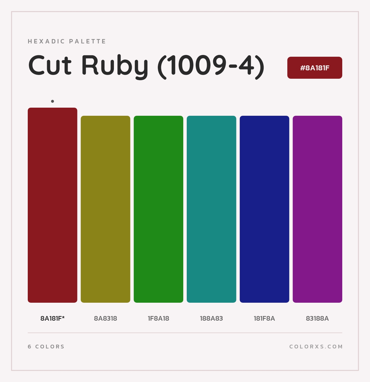 Cut Ruby (1009-4) - Hexadic Color Palette