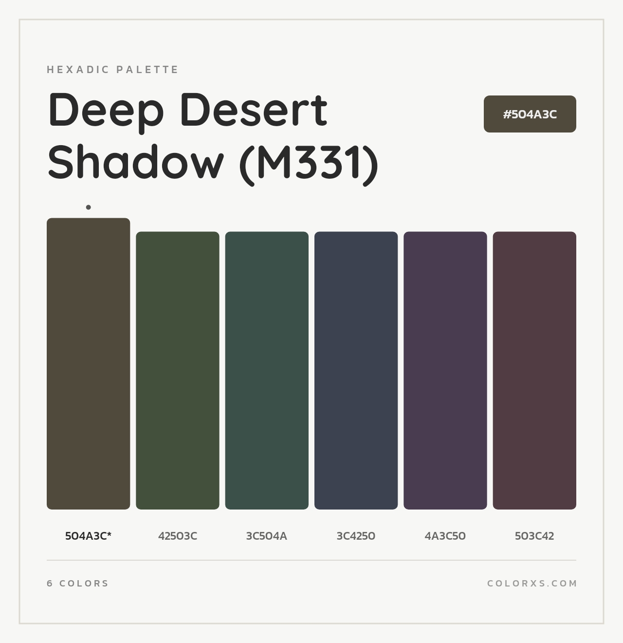 Deep Desert Shadow (M331) - Hexadic Color Palette