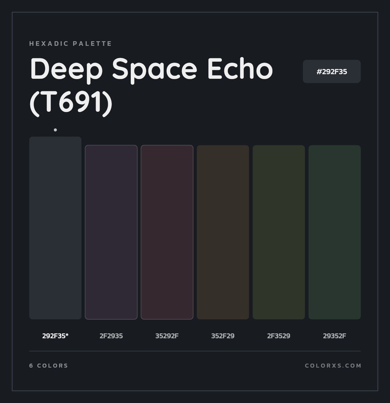 Deep Space Echo (T691) - Hexadic Color Palette