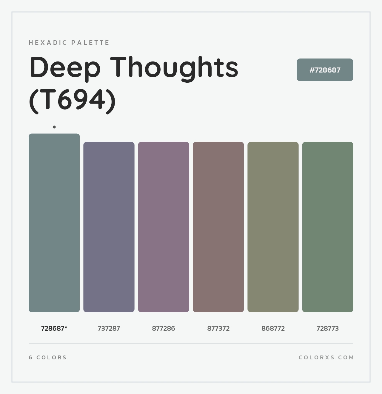 Deep Thoughts (T694) - Hexadic Color Palette