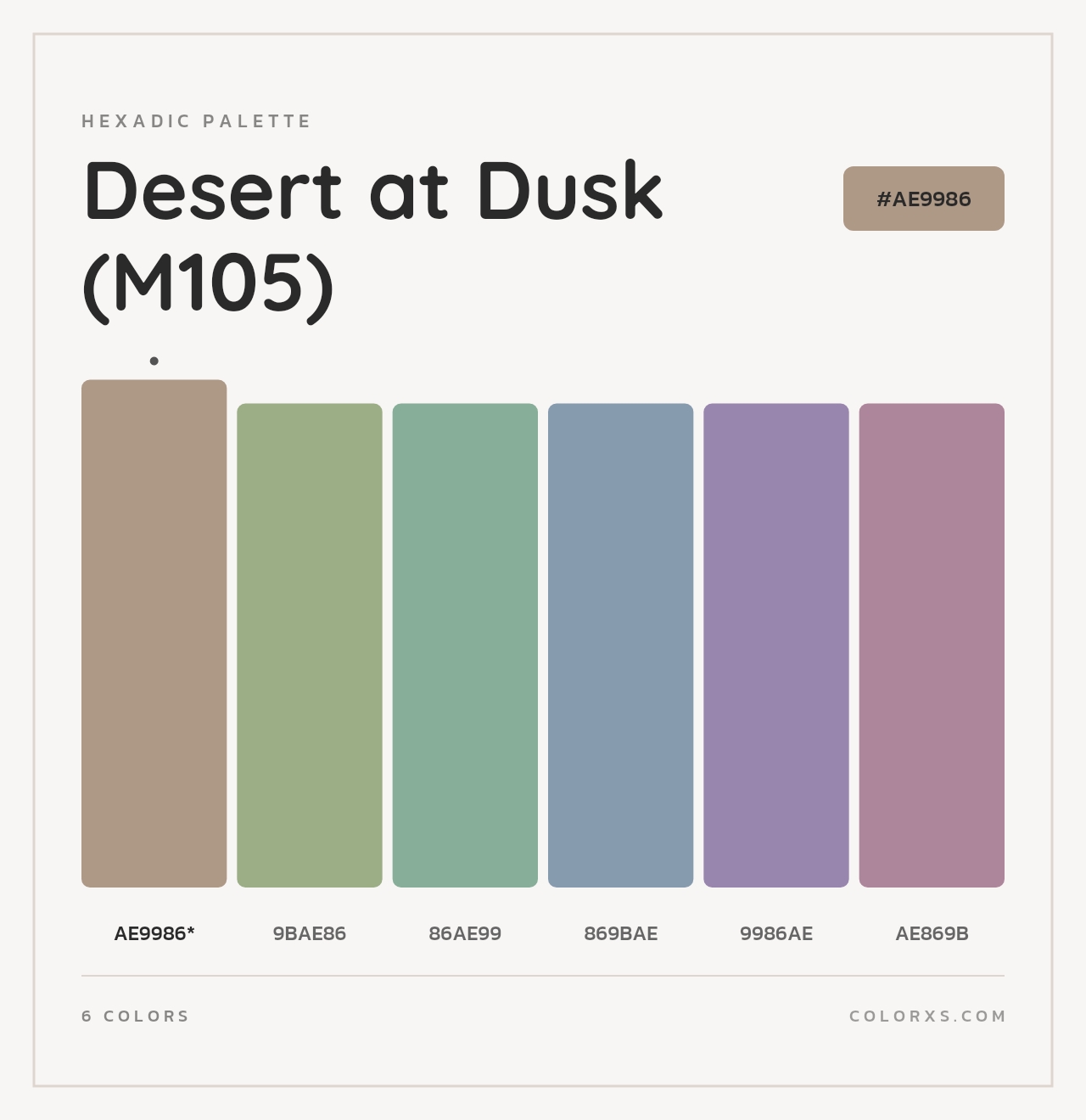 Desert at Dusk (M105) - Hexadic Color Palette