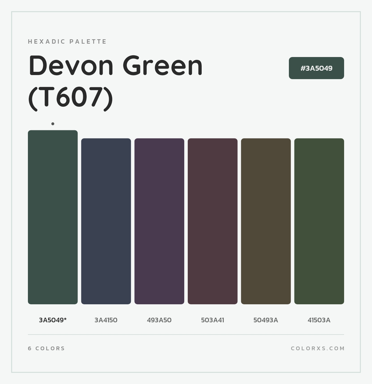 Devon Green (T607) - Hexadic Color Palette